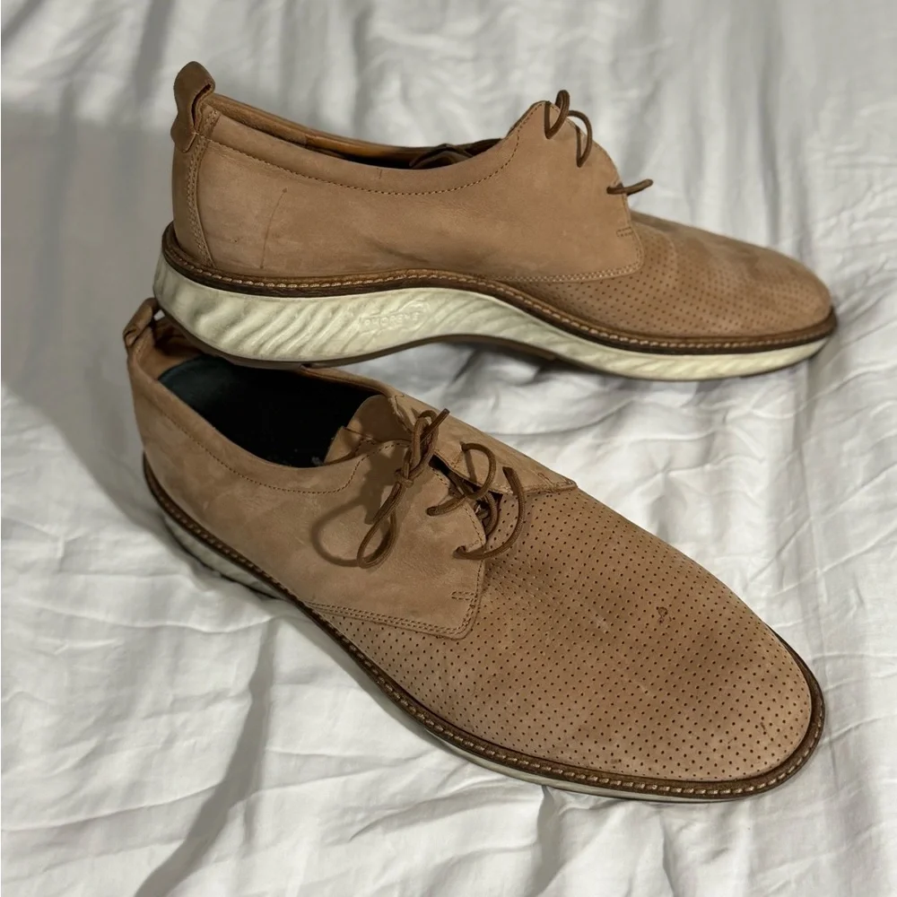 Ecco- Men’s -  Tan Suede Oxfords - size 14